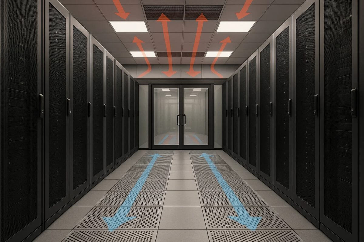Организация холодных и горячих коридоров для охлаждения ЦОД с равномерным распределением воздушных потоков